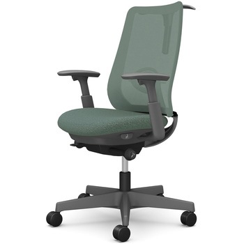 ポータムシリーズ/可動肘/背メッシュ/スタンダードタイプ/ダークグレーボディ/ハンガー有/ランバー有/ウレタンキャスター オカムラ(岡村製作所)