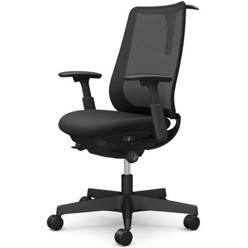 ポータムシリーズ/可動肘/背メッシュ/スタンダードタイプ/ブラックボディ/ハンガー有/ランバー無/ウレタンキャスター オカムラ(岡村製作所)