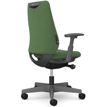 ポータムシリーズ/可動肘/背クッション/スタンダードタイプ/ダークグレー/ハンガー無/ランバー有/ナイロンキャスター オカムラ(岡村製作所)