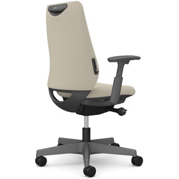 ポータムシリーズ/可動肘/背クッション/スタンダードタイプ/ダークグレー/ハンガー無/ランバー有/ナイロンキャスター オカムラ(岡村製作所)