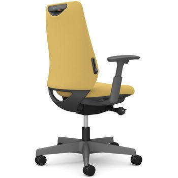 ポータムシリーズ/可動肘/背クッション/スタンダードタイプ/ダークグレー/ハンガー無/ランバー有/ナイロンキャスター オカムラ(岡村製作所)