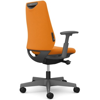 ポータムシリーズ/可動肘/背クッション/スタンダードタイプ/ダークグレー/ハンガー無/ランバー有/ナイロンキャスター オカムラ(岡村製作所)