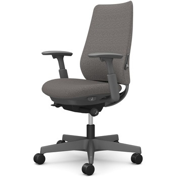 ポータムシリーズ/可動肘/背クッション/スタンダードタイプ/ダークグレー/ハンガー無/ランバー有/ナイロンキャスター オカムラ(岡村製作所)