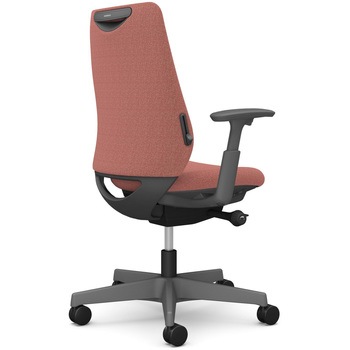 ポータムシリーズ/可動肘/背クッション/スタンダードタイプ/ダークグレー/ハンガー無/ランバー有/ナイロンキャスター オカムラ(岡村製作所)