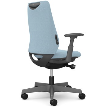 ポータムシリーズ/可動肘/背クッション/スタンダードタイプ/ダークグレー/ハンガー無/ランバー有/ナイロンキャスター オカムラ(岡村製作所)