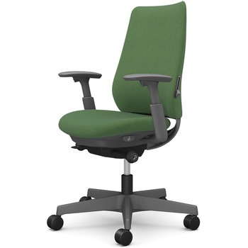 ポータムシリーズ/可動肘/背クッション/スタンダードタイプ/ダークグレー/ハンガー無/ランバー有/ウレタンキャスター オカムラ(岡村製作所)