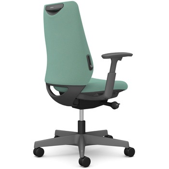 ポータムシリーズ/可動肘/背クッション/スタンダードタイプ/ダークグレー/ハンガー無/ランバー有/ウレタンキャスター オカムラ(岡村製作所)