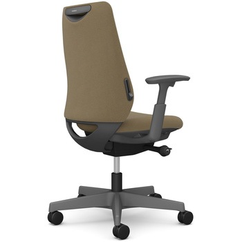 ポータムシリーズ/可動肘/背クッション/スタンダードタイプ/ダークグレー/ハンガー無/ランバー有/ウレタンキャスター オカムラ(岡村製作所)