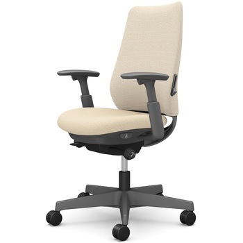 ポータムシリーズ/可動肘/背クッション/スタンダードタイプ/ダークグレー/ハンガー無/ランバー有/ウレタンキャスター オカムラ(岡村製作所)