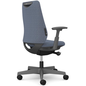 ポータムシリーズ/可動肘/背クッション/スタンダードタイプ/ダークグレー/ハンガー無/ランバー有/ウレタンキャスター オカムラ(岡村製作所)