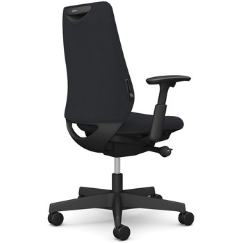 ポータムシリーズ/可動肘/背クッション/スタンダードタイプ/ブラックボディ/ハンガー無/ランバー有/ウレタンキャスター オカムラ(岡村製作所)