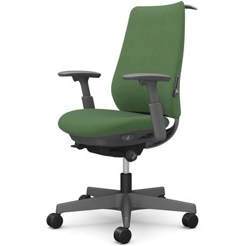 ポータムシリーズ/可動肘/背クッション/スタンダードタイプ/ダークグレー/ハンガー有/ランバー有/ナイロンキャスター オカムラ(岡村製作所)