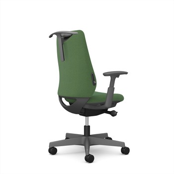 ポータムシリーズ/可動肘/背クッション/スタンダードタイプ/ダークグレー/ハンガー有/ランバー有/ナイロンキャスター オカムラ(岡村製作所)