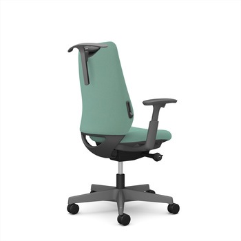 ポータムシリーズ/可動肘/背クッション/スタンダードタイプ/ダークグレー/ハンガー有/ランバー有/ナイロンキャスター オカムラ(岡村製作所)