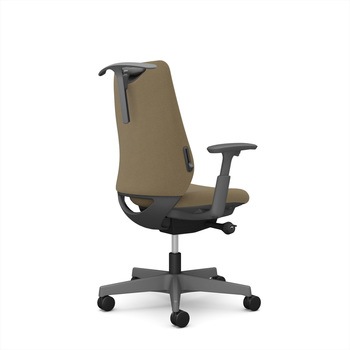 ポータムシリーズ/可動肘/背クッション/スタンダードタイプ/ダークグレー/ハンガー有/ランバー有/ナイロンキャスター オカムラ(岡村製作所)