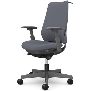 ポータムシリーズ/可動肘/背クッション/スタンダードタイプ/ダークグレー/ハンガー有/ランバー有/ナイロンキャスター オカムラ(岡村製作所)