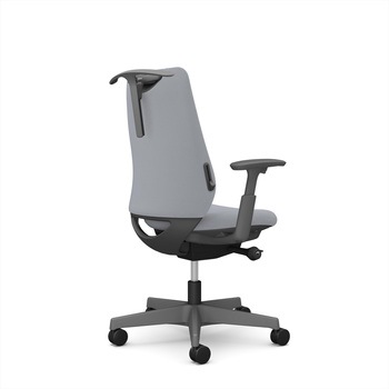 ポータムシリーズ/可動肘/背クッション/スタンダードタイプ/ダークグレー/ハンガー有/ランバー有/ナイロンキャスター オカムラ(岡村製作所)