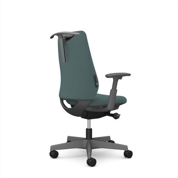 ポータムシリーズ/可動肘/背クッション/スタンダードタイプ/ダークグレー/ハンガー有/ランバー有/ナイロンキャスター オカムラ(岡村製作所)