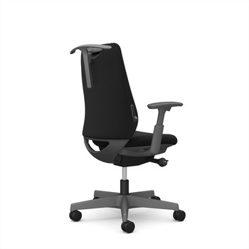 ポータムシリーズ/可動肘/背クッション/スタンダードタイプ/ダークグレー/ハンガー有/ランバー有/ナイロンキャスター オカムラ(岡村製作所)