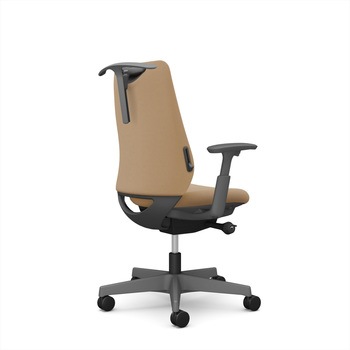 ポータムシリーズ/可動肘/背クッション/スタンダードタイプ/ダークグレー/ハンガー有/ランバー有/ナイロンキャスター オカムラ(岡村製作所)