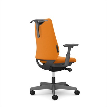 ポータムシリーズ/可動肘/背クッション/スタンダードタイプ/ダークグレー/ハンガー有/ランバー有/ナイロンキャスター オカムラ(岡村製作所)