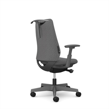 ポータムシリーズ/可動肘/背クッション/スタンダードタイプ/ダークグレー/ハンガー有/ランバー有/ナイロンキャスター オカムラ(岡村製作所)