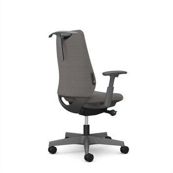 ポータムシリーズ/可動肘/背クッション/スタンダードタイプ/ダークグレー/ハンガー有/ランバー有/ナイロンキャスター オカムラ(岡村製作所)