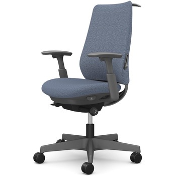 ポータムシリーズ/可動肘/背クッション/スタンダードタイプ/ダークグレー/ハンガー有/ランバー有/ナイロンキャスター オカムラ(岡村製作所)