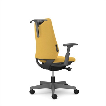 ポータムシリーズ/可動肘/背クッション/スタンダードタイプ/ダークグレー/ハンガー有/ランバー有/ナイロンキャスター オカムラ(岡村製作所)