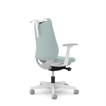 ポータムシリーズ/可動肘/背クッション/スタンダードタイプ/ホワイトボディ/ハンガー有/ランバー無/ナイロンキャスター オカムラ(岡村製作所)