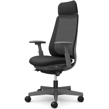 ポータムシリーズ/可動肘/背メッシュ/EXスタンダードタイプ/ダークグレーボディ/ハンガー無/ランバー無/ナイロンキャスター オカムラ(岡村製作所)