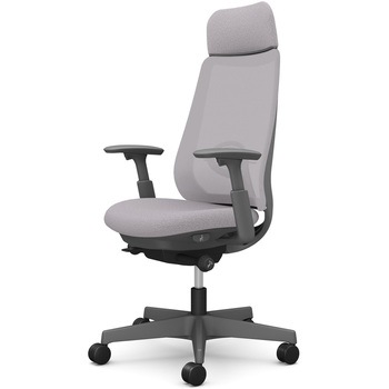 ポータムシリーズ/可動肘/背メッシュ/EXスタンダードタイプ/ダークグレーボディ/ハンガー無/ランバー有/ナイロンキャスター - オカムラ(岡村製作所)