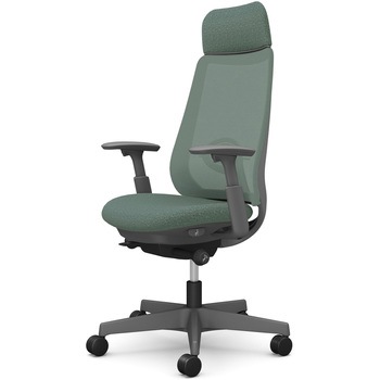 ポータムシリーズ/可動肘/背メッシュ/EXスタンダードタイプ/ダークグレーボディ/ハンガー無/ランバー有/ナイロンキャスター オカムラ(岡村製作所)