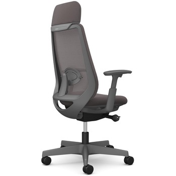 ポータムシリーズ/可動肘/背メッシュ/EXスタンダードタイプ/ダークグレーボディ/ハンガー無/ランバー有/ナイロンキャスター オカムラ(岡村製作所)