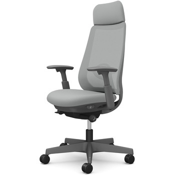 ポータムシリーズ/可動肘/背メッシュ/EXスタンダードタイプ/ダークグレーボディ/ハンガー無/ランバー有/ナイロンキャスター オカムラ(岡村製作所)