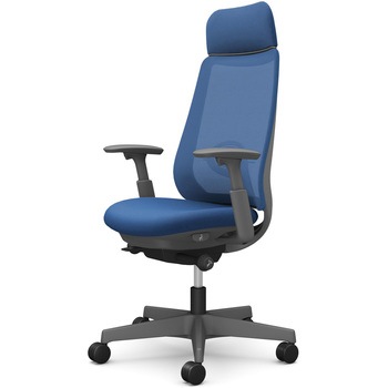 ポータムシリーズ/可動肘/背メッシュ/EXスタンダードタイプ/ダークグレーボディ/ハンガー無/ランバー有/ナイロンキャスター オカムラ(岡村製作所)