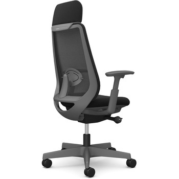 ポータムシリーズ/可動肘/背メッシュ/EXスタンダードタイプ/ダークグレーボディ/ハンガー無/ランバー有/ウレタンキャスター オカムラ(岡村製作所)