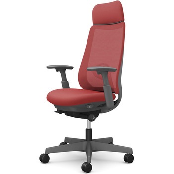 ポータムシリーズ/可動肘/背メッシュ/EXスタンダードタイプ/ダークグレーボディ/ハンガー無/ランバー有/ウレタンキャスター オカムラ(岡村製作所)