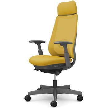 ポータムシリーズ/可動肘/背メッシュ/EXスタンダードタイプ/ダークグレーボディ/ハンガー無/ランバー有/ウレタンキャスター オカムラ(岡村製作所)