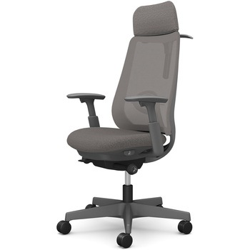 ポータムシリーズ/可動肘/背メッシュ/EXスタンダードタイプ/ダークグレーボディ/ハンガー有/ランバー有/ナイロンキャスター - オカムラ(岡村製作所)