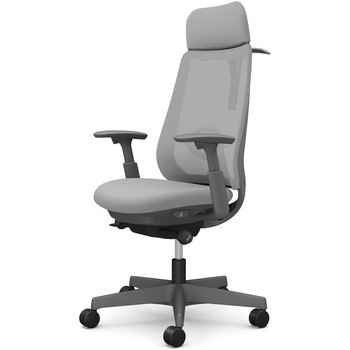 ポータムシリーズ/可動肘/背メッシュ/EXスタンダードタイプ/ダークグレーボディ/ハンガー有/ランバー有/ナイロンキャスター オカムラ(岡村製作所)