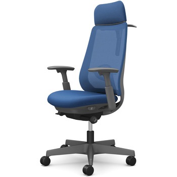 ポータムシリーズ/可動肘/背メッシュ/EXスタンダードタイプ/ダークグレーボディ/ハンガー有/ランバー有/ナイロンキャスター オカムラ(岡村製作所)