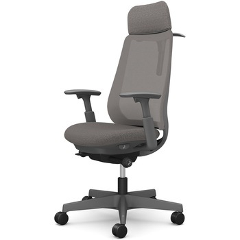 ポータムシリーズ/可動肘/背メッシュ/EXスタンダードタイプ/ダークグレーボディ/ハンガー有/ランバー無/ウレタンキャスター オカムラ(岡村製作所)
