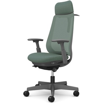 ポータムシリーズ/可動肘/背メッシュ/EXスタンダードタイプ/ダークグレーボディ/ハンガー有/ランバー無/ウレタンキャスター オカムラ(岡村製作所)