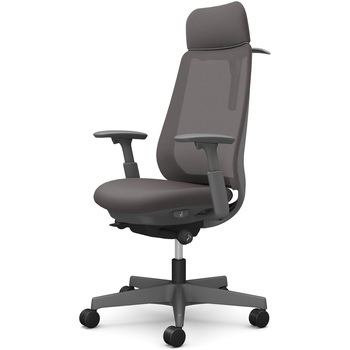 ポータムシリーズ/可動肘/背メッシュ/EXスタンダードタイプ/ダークグレーボディ/ハンガー有/ランバー無/ウレタンキャスター オカムラ(岡村製作所)