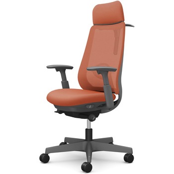 ポータムシリーズ/可動肘/背メッシュ/EXスタンダードタイプ/ダークグレーボディ/ハンガー有/ランバー有/ウレタンキャスター オカムラ(岡村製作所)