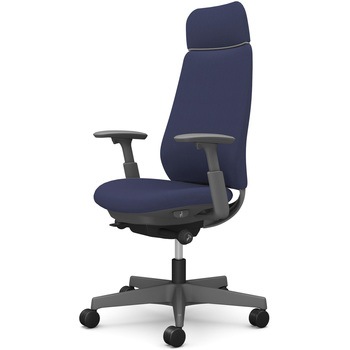 ポータムシリーズ/可動肘/背クッション/EXスタンダードタイプ/ダークグレー/ハンガー無/ランバー無/ウレタンキャスター オカムラ(岡村製作所)