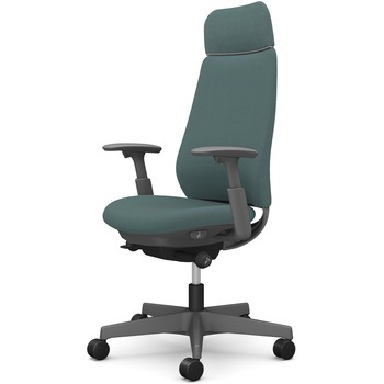 ポータムシリーズ/可動肘/背クッション/EXスタンダードタイプ/ダークグレー/ハンガー無/ランバー無/ウレタンキャスター オカムラ(岡村製作所)