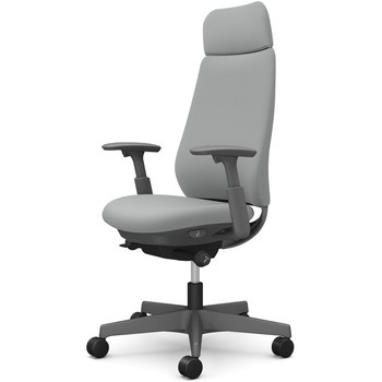 ポータムシリーズ/可動肘/背クッション/EXスタンダードタイプ/ダークグレー/ハンガー無/ランバー無/ウレタンキャスター オカムラ(岡村製作所)