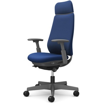 ポータムシリーズ/可動肘/背クッション/EXスタンダードタイプ/ダークグレー/ハンガー無/ランバー無/ウレタンキャスター オカムラ(岡村製作所)